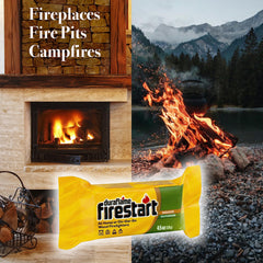 Duraflame primer plano de pastilla que muestra textura y facilidad de ignición