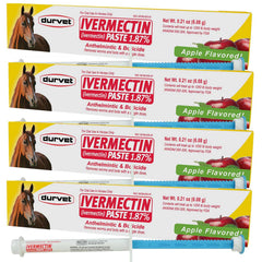 Durvet ivermectin envase frontal mostrando aplicador y beneficio de dosificación precisa
