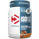 Dymatize ISO100 envase frontal sabor Chocolate Peanut Butter mostrando pureza y marca