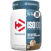 Dymatize ISO100 envase frontal cookies & cream, pureza visible