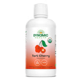 Dynamic Health front bottle view showing clear organic 32 fl oz concentrate, convenient storage benefit