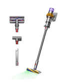 Dyson V15 vista frontal con accesorios mostrando versatilidad