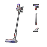 Dyson V8 Plus front view showing sleek cordless design and power benefits
