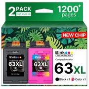 E-Z Ink frente del empaque mostrando el combo 63XL y 63, fácil identificación