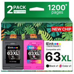 E-Z Ink frente del empaque mostrando el combo 63XL y 63, fácil identificación