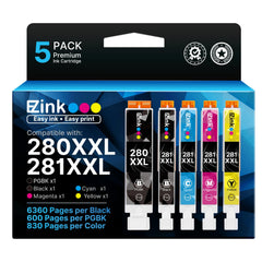 E-Z Ink frontal paquete TR8620a 281 mostrando cartuchos y ahorro