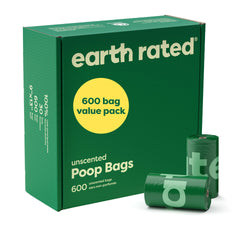 Earth Rated empaque frontal mostrando cantidad y sin aroma, conveniencia del pack