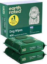 Earth Rated front packaging showing 400ct lavender wipes and convenience