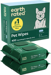 Earth Rated front packaging showing 400-count tub and scent benefits