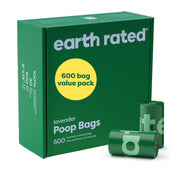 Earth Rated frontal del paquete lavanda mostrando cantidad y marca