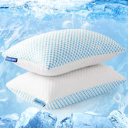 EASELAND almohadas queen firm vista frontal y empaque, soporte firme visible