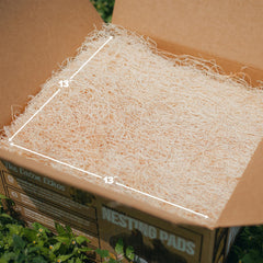 Eaton Pet and Pasture stacked pads with ruler showing 13x13 size and storage convenience benefit