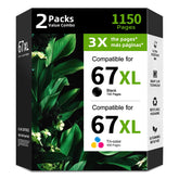 Eco Victor front packaging showing 67XL 2-pack and compatibility benefits