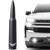 EcoAuto antena 50 Cal vista frontal mostrando acabado negro resistente