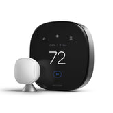 ecobee termostato premium frontal mostrando interfaz y ahorro energético