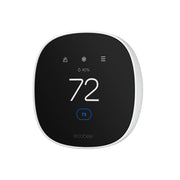 ecobee front view of thermostat showing sleek bezel and readable display benefit: clear wall presence