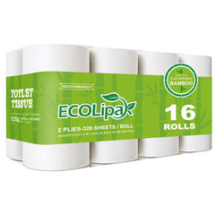 ECOLipak paquete frontal mostrando 16 rollos y ahorro ecológico