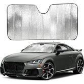 EcoNour front view showing full-size sun shade protecting windshield