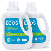 ECOS front packaging showing bottle and pack, highlighting eco-friendly benefits