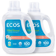 ECOS bottle pair front view showing packaging and eco-friendly benefits