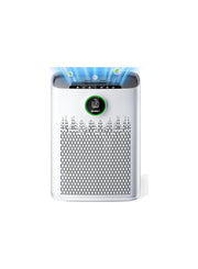 ECOSELF HAP603 front view showing sleek white housing and vents for efficient airflow