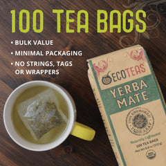 ECOTEAS detalle de la bolsita y textura para infusionar limpio y práctico