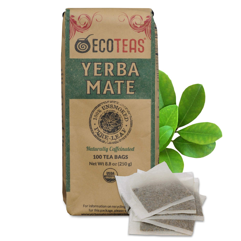 ECOTEAS frente del paquete mostrando 100 bolsitas y presentación orgánica