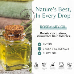 Edenika Botanicals 100% rosemary oil bottle highlighting botanical scalp nourishment