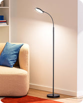 edishine floor lamp front view showing sleek black design and bright output