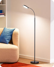 edishine floor lamp front view showing sleek black design and bright output