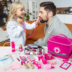 EFOSHM stethoscope close-up with audible heart sounds for realistic listening play