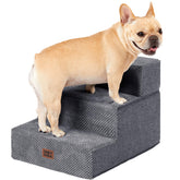 EHEYCIGA front view of 3-step stairs showing sturdy steps and compact profile