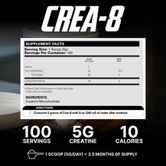 EHP Labs CREA-8 textura micronizada en primer plano para mezcla rápida
