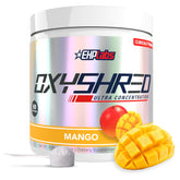 EHP Labs OxyShred front tub showing mango flavor and 60 servings for clarity