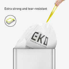 EKO bolsa dentro de un cubo 80L mostrando ajuste y tamaño