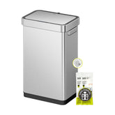 EKO front view showing rectangular matte stainless steel and clean lines for modern spaces