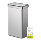 EKO Nova front view showing rectangular stainless steel bin and sleek matte finish benefit: modern look