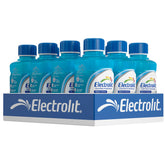 Electrolit bottle front packaging showing blue raspberry flavor and branding for fast hydration