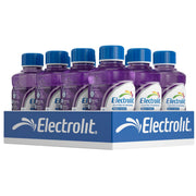 Electrolit grape front packaging showing 21 fl oz bottle and 12-pack benefit