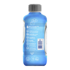 Pouring Electrolit blue raspberry liquid to show clear texture and refreshing look