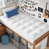 ELEMUSE vista frontal del topper Twin XL mostrando ajuste perfecto y comodidad