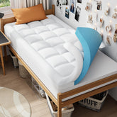 ELEMUSE front view of Twin XL topper showing smooth pillow-top benefit