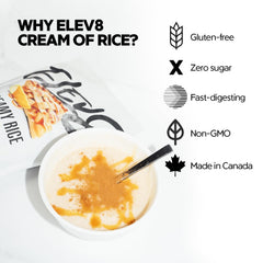 Elev8 Foods tazón servido listo para comer con aroma a canela y consumo reconfortante