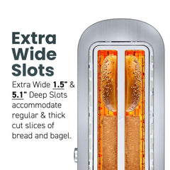 Elite Gourmet control panel detail with buttons and browning dial for easy precise toasting
