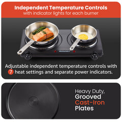 Elite Gourmet detalle de mandos y luces indicadoras para control seguro