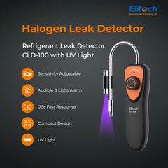 Elitech CLD-100 sonda flexible de 8,26 in mostrando alcance y maniobrabilidad