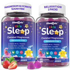 ELLAMENTZ caja frontal de gominolas nocturnas mostrando la marca y beneficios