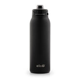 Ello botella frontal negra mostrando diseño elegante y capacidad 32oz