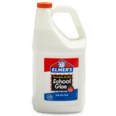 Elmer's botella frontal 1 galón mostrando etiqueta clara y uso escolar