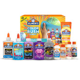 Elmer's kit front packaging showing included glues and activators, clear overview benefit